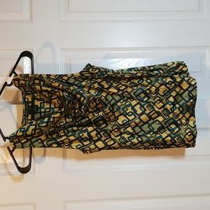 Grace Dane Lewis Cowl Neck Silk Geometric Sleeveless Shell - 10